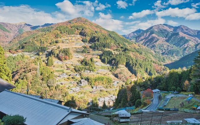 Terraced hillside village of Ochiai in the Iya Valley, Shikoku, photographed during the Shikoku & Kansai road trip