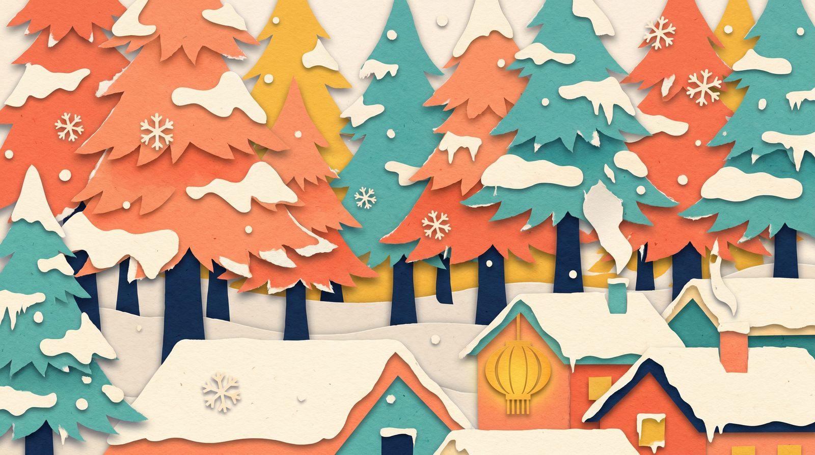 Papercut travel illustration for Northeast China Trip